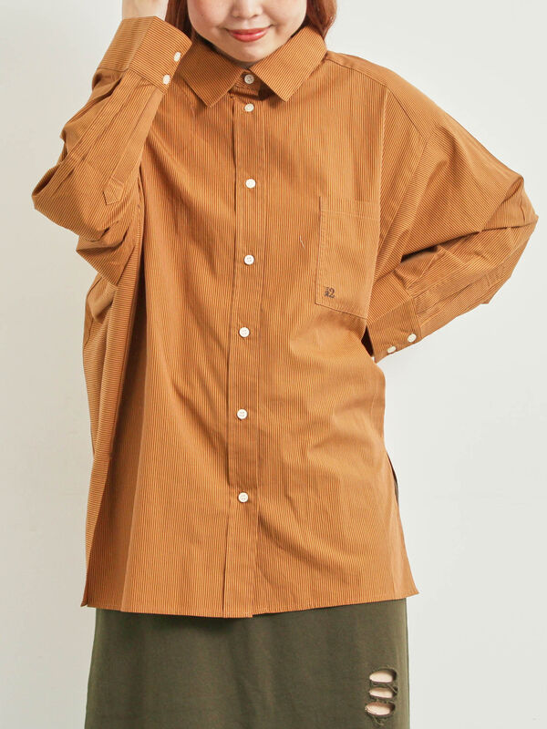 セール】 柄アソートドルマンスリーブシャツ（ブラック/ブラウン