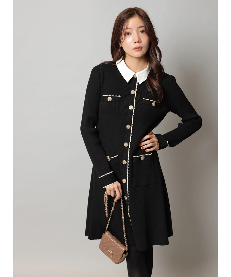 衿付2wayレーストリムニットワンピース | ワンピース | Apuweiser