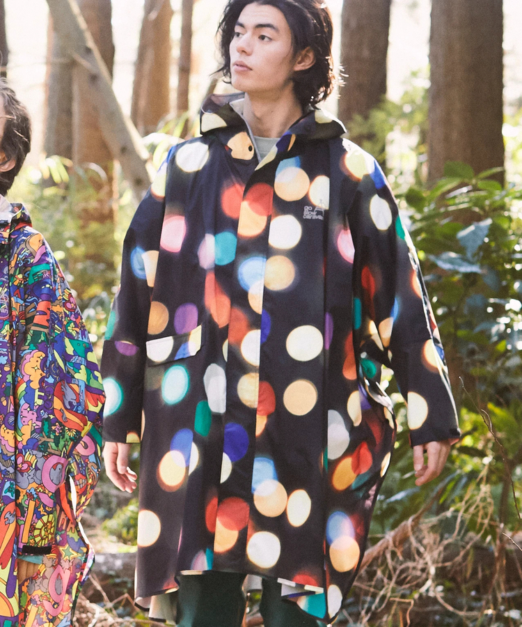 KiU×go slow caravan 】 総柄 NEW STANDARD RAIN PONCHO (MENS/WOMENS