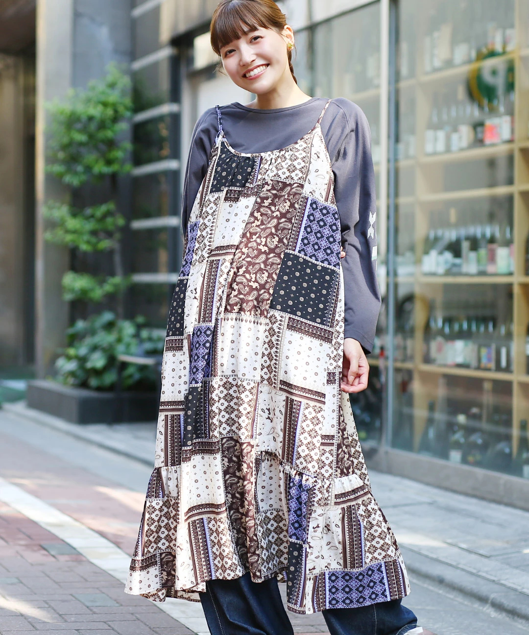 パッチワークプリントワンピース 【3月2日(月)15時までの限定価格