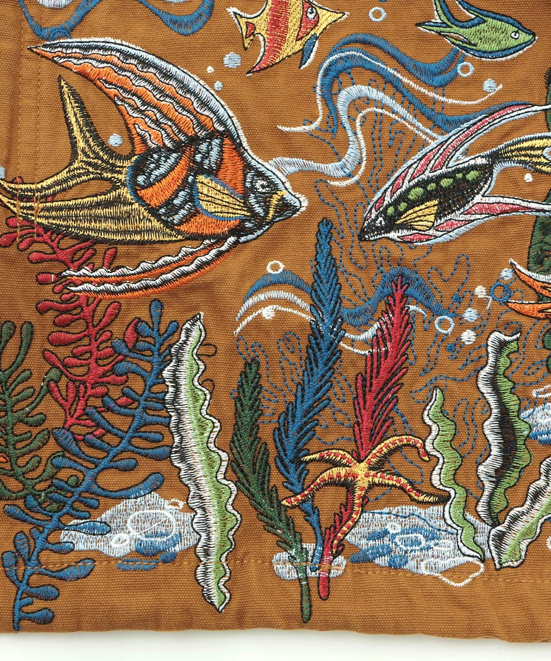 go slow caravan ライトキャンバスパネル刺繍モッズコート【WEB限定