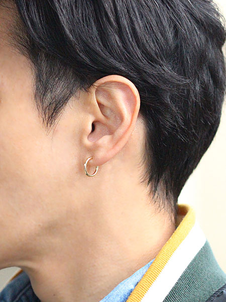 it's 12 midnight（イッツ）K10 ゴールド フープ ピアス 2×15mm ｜ 10