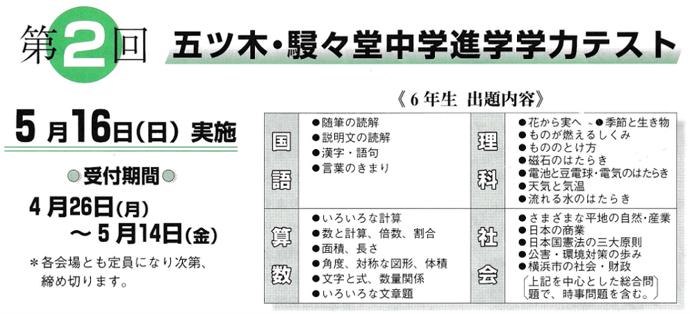 2025年 小6 五ツ木 駸々堂模試1回〜6回、特別回 五ツ木模試小5、小6 過去問