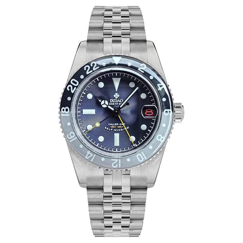 IXDAO 6542 Vintage 38MM NH34 GMT 904L Automatic Dive Watch Grey