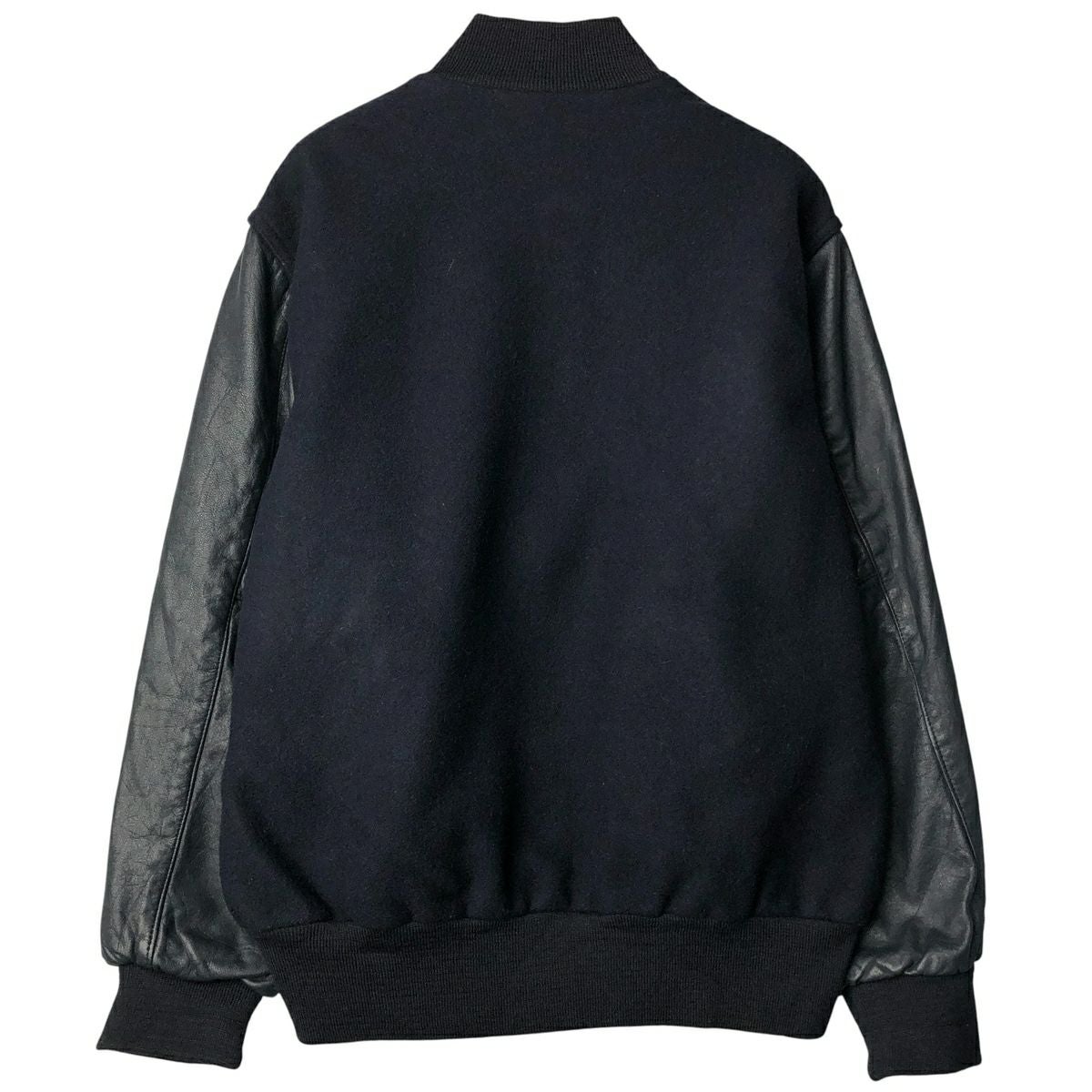 古着 90年代 ホロウェイ Holloway 袖革ウールボタンスタジャン バー