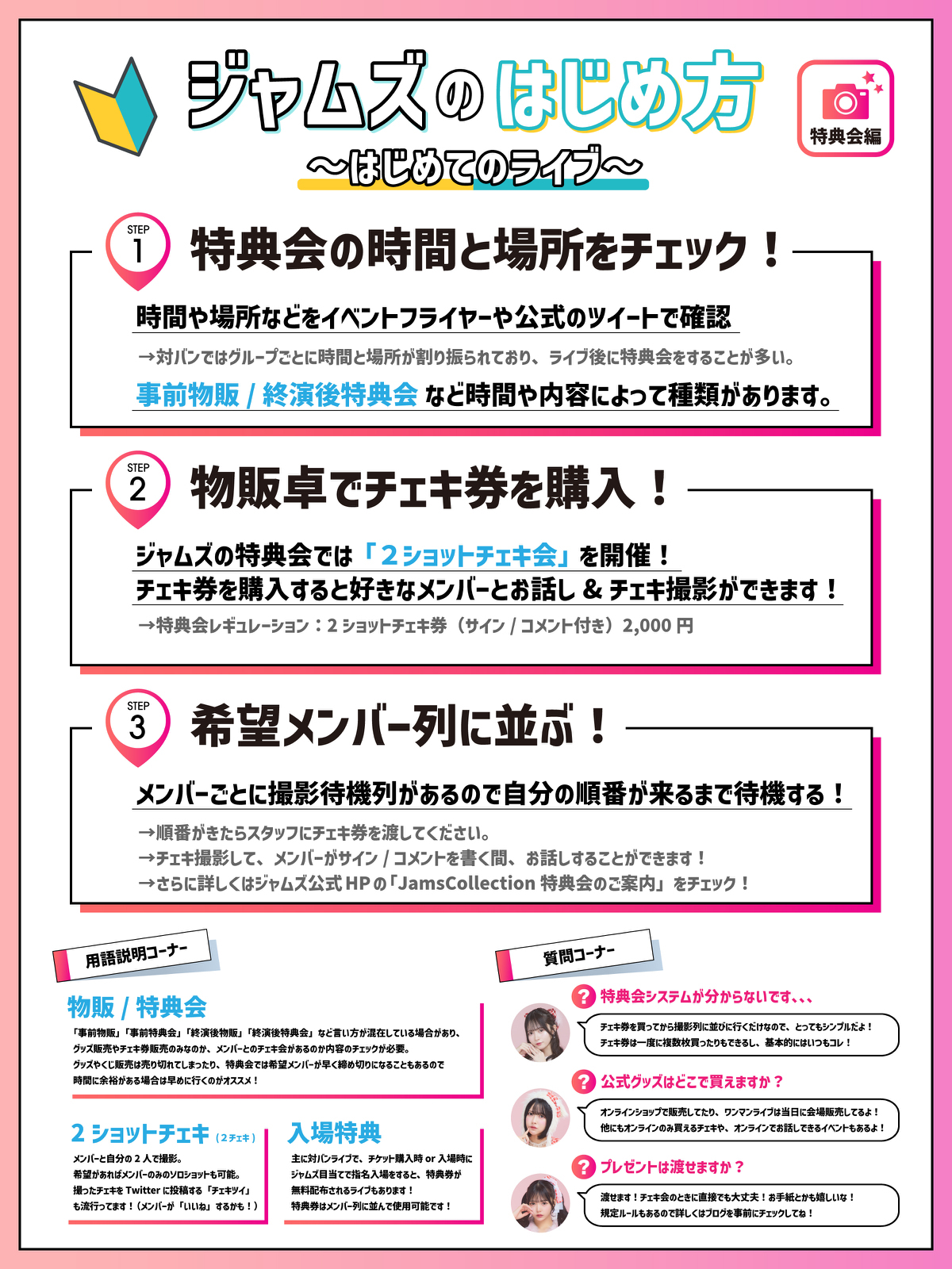 JamsCollection特典会のご案内 （※2025年4月22日現在）