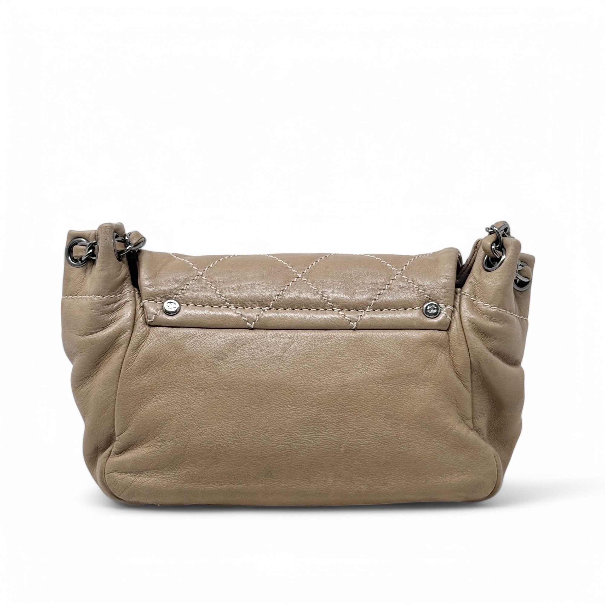 Chanel Brown Surpique Accordion Flap | Jadore Couture