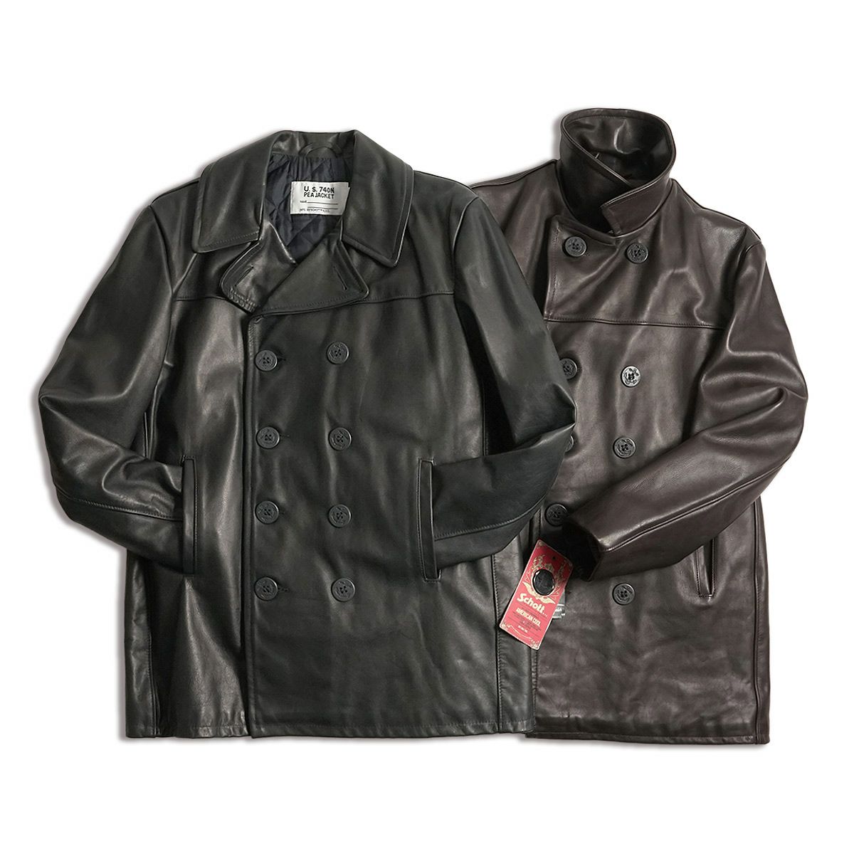 ショット SCHOTT 140 メンズ レザー ダブル ピーコート | Jalana