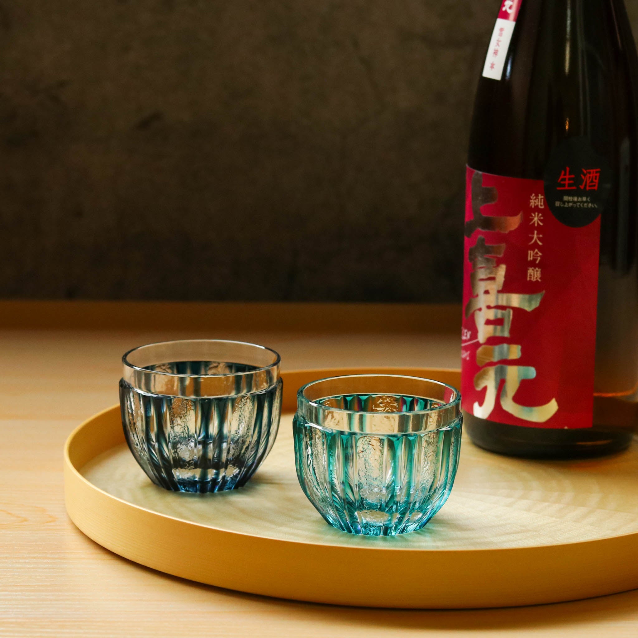 薩摩切子 にかわ猪口 | 緑 | 薩摩びーどろ工芸