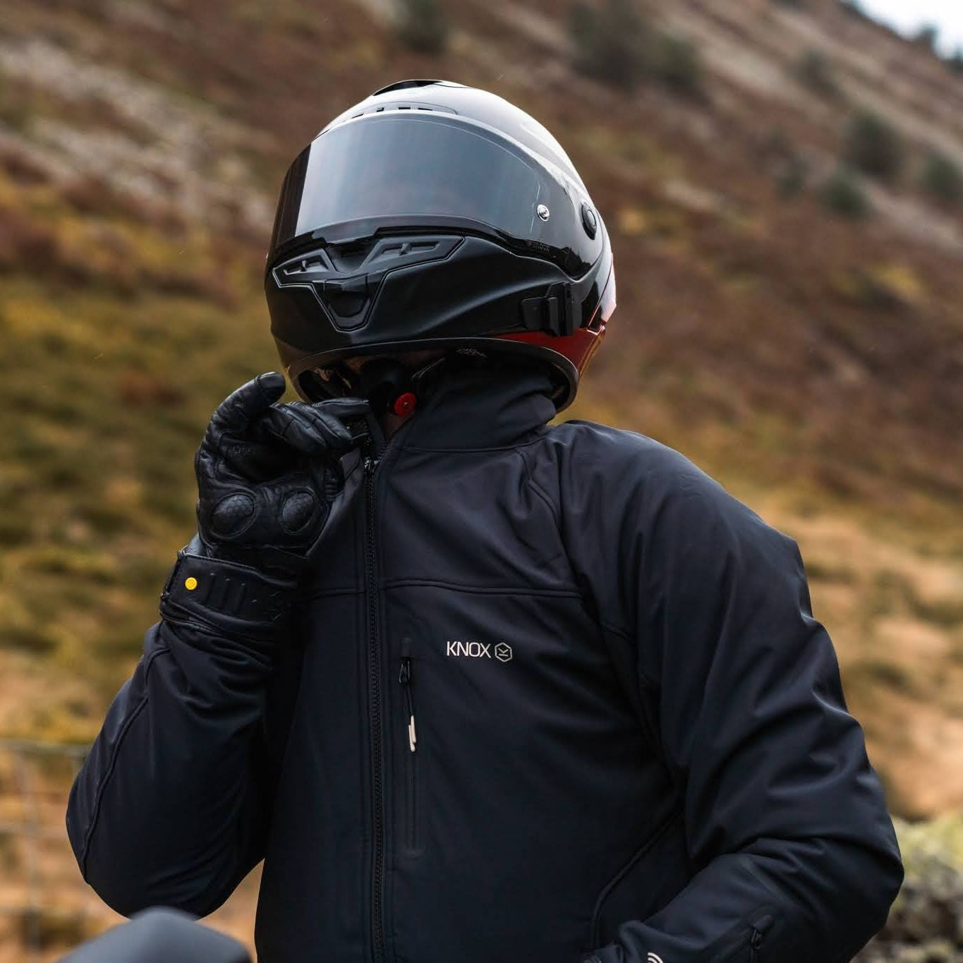 試着無料】ノックス デュアルプロ ブラック - バイク ジャケット 防寒