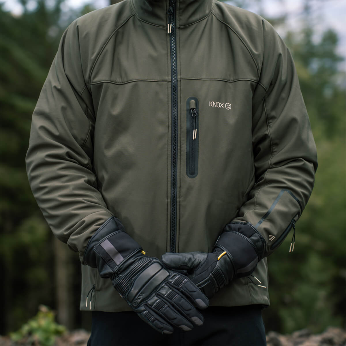 試着無料】ノックス デュアルプロ グリーン - バイク ジャケット 防寒