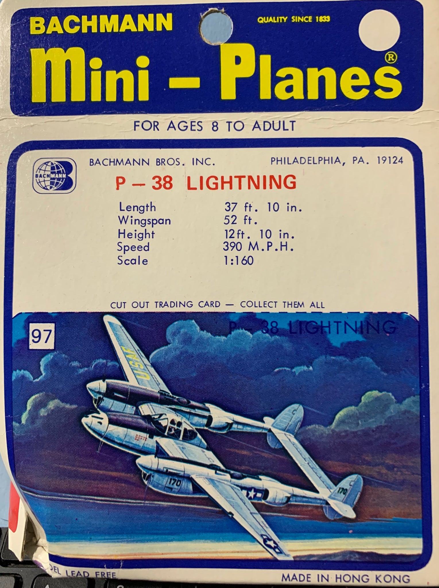 Bachmann Mini Planes #97 - P-38 Lightning 1/160 scale – J-BarHobbies