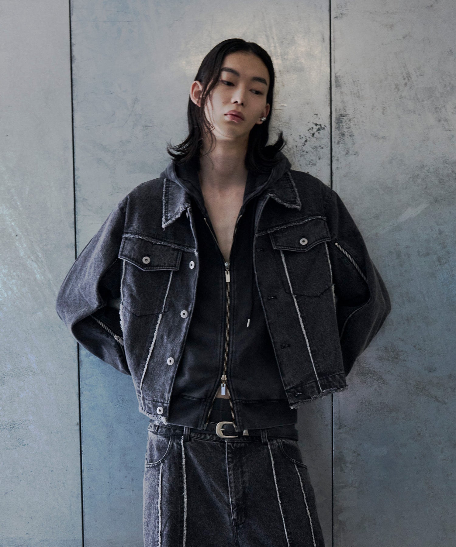 Washed Zip-Sleeve Denim Jacket – Jent Louis