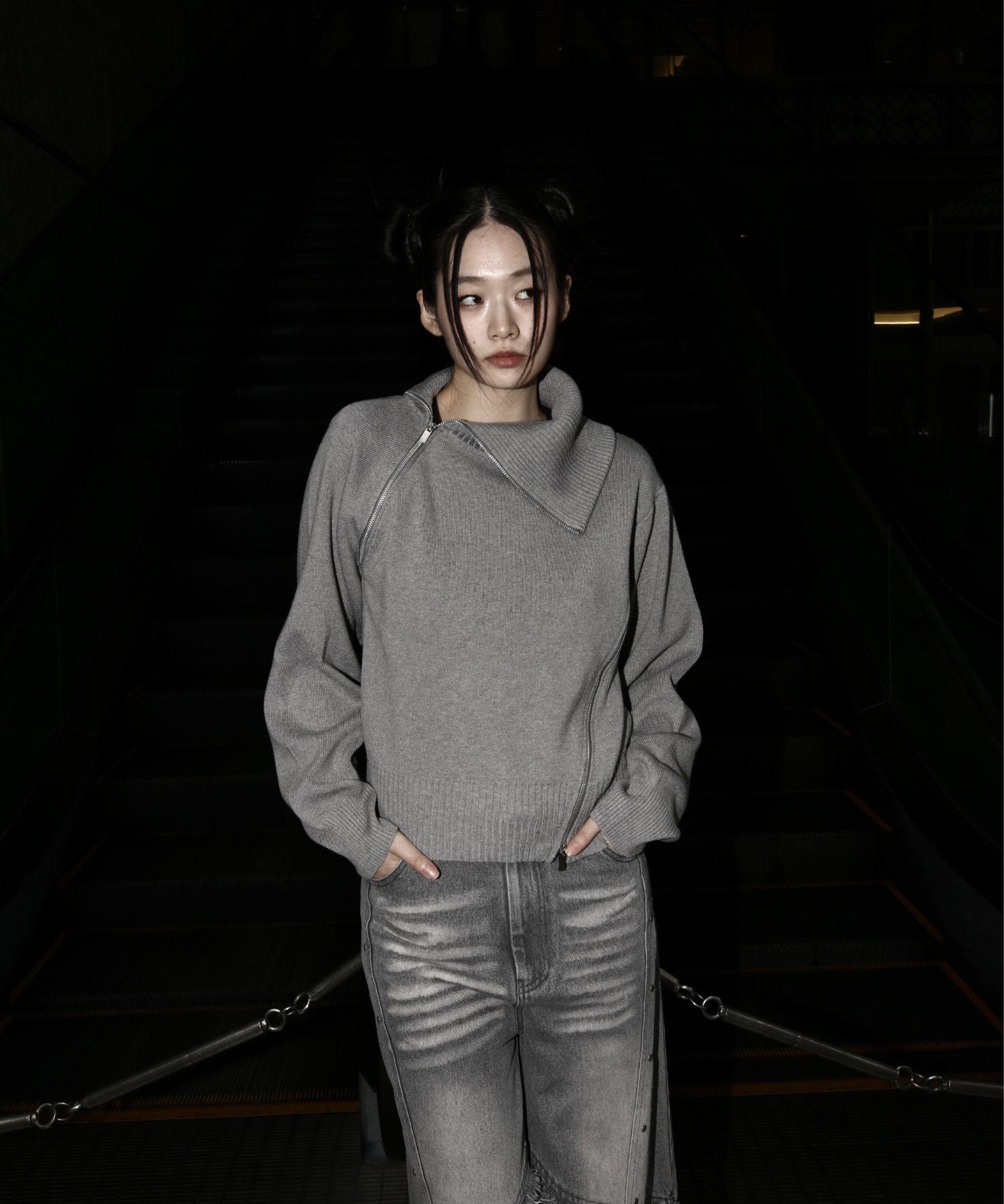 High Neck Zip Knit – Jent Louis