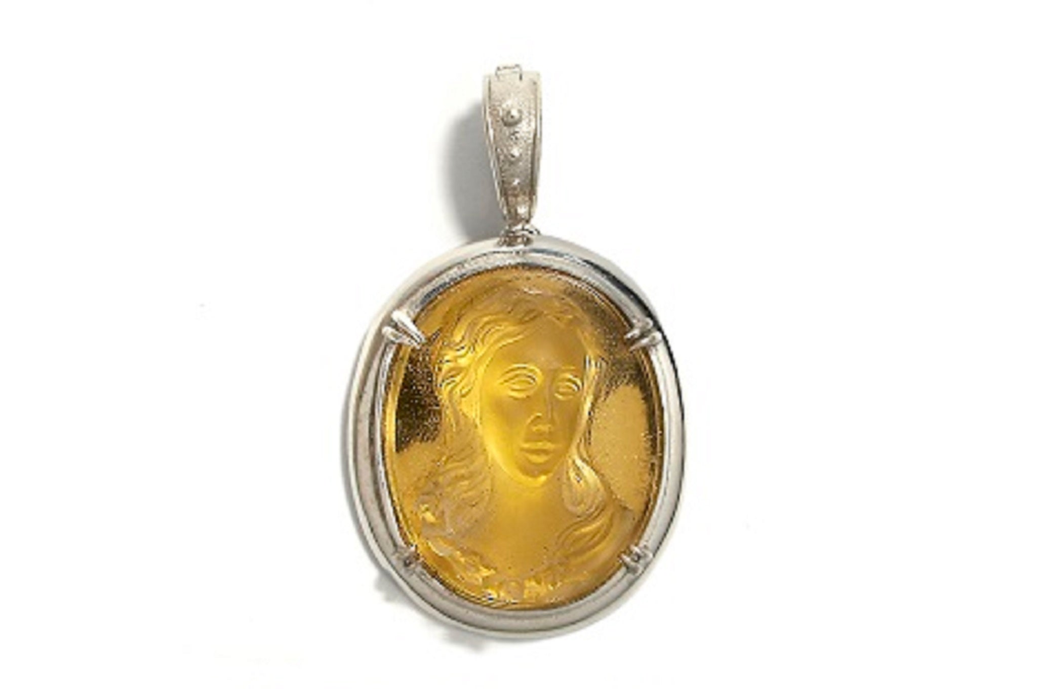 Citrine K18WGシトリンカメオ ペンダントトップ (NO.124452) – JEX宝石