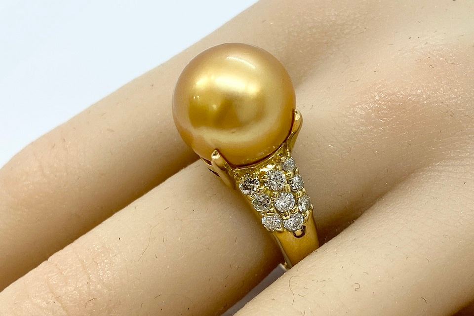 Golden Pearl K18ゴールデンパール ダイヤモンドリング (NO.128213