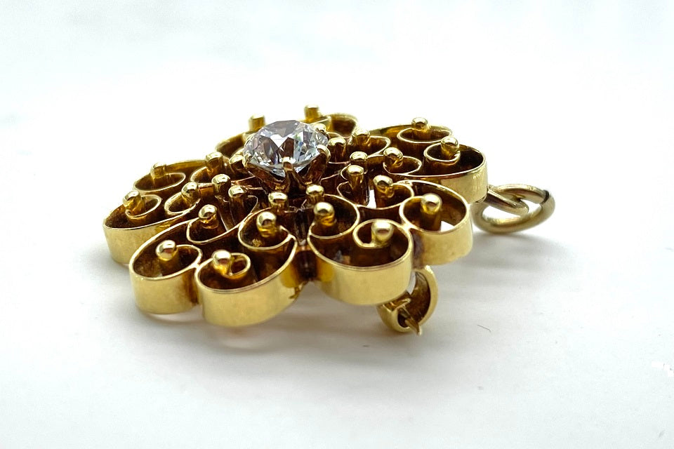 TIFFANY & CO. 【ティファニー】 K14ダイヤペントップ兼ブローチ (NO