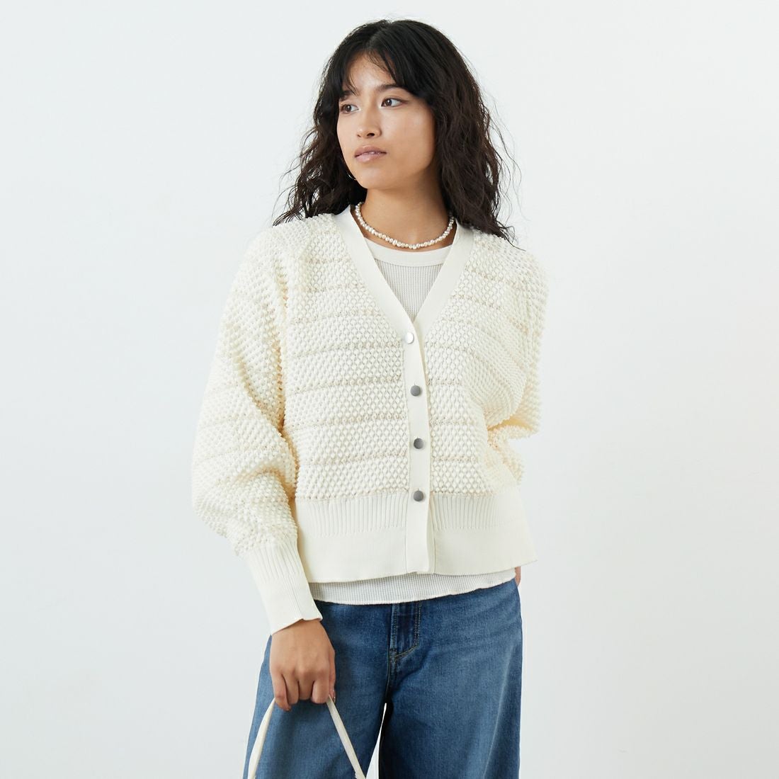 DIGNITE COLLIER [ディニテコリエ] ワッフルシアーニットカーディガン