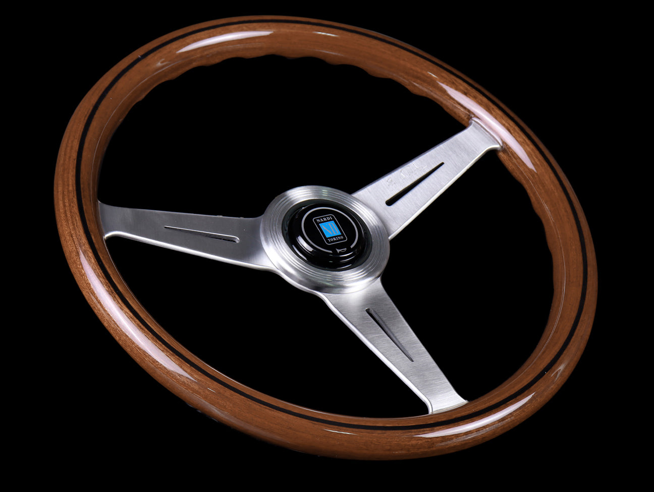 Nardi Classic Wood 360/390mm Steering Wheel w/Satin Spokes - JHPUSA