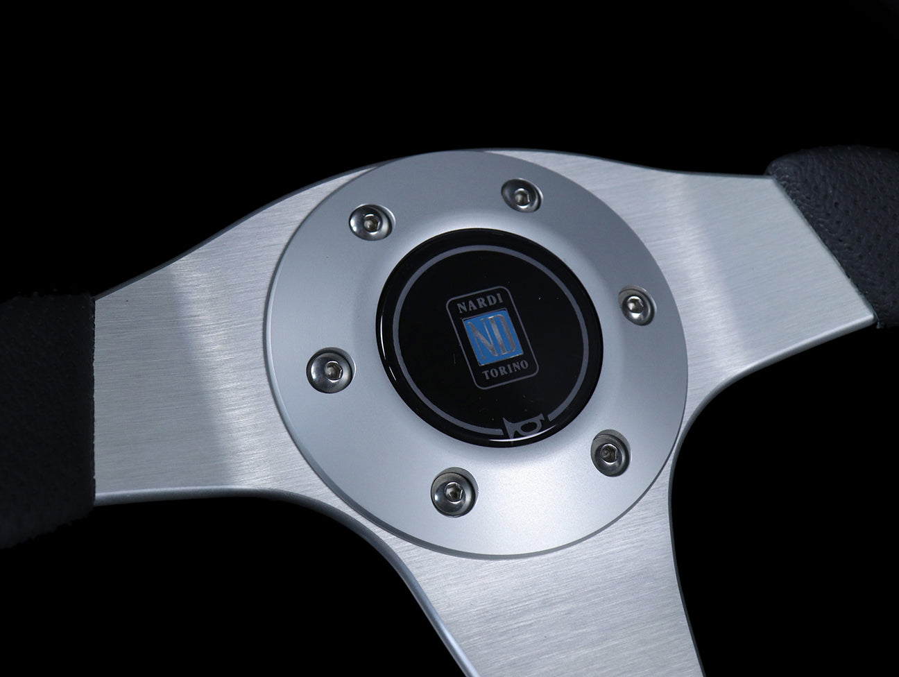 Nardi Basic 350mm Steering Wheel - Black Leather / Brushed Silver