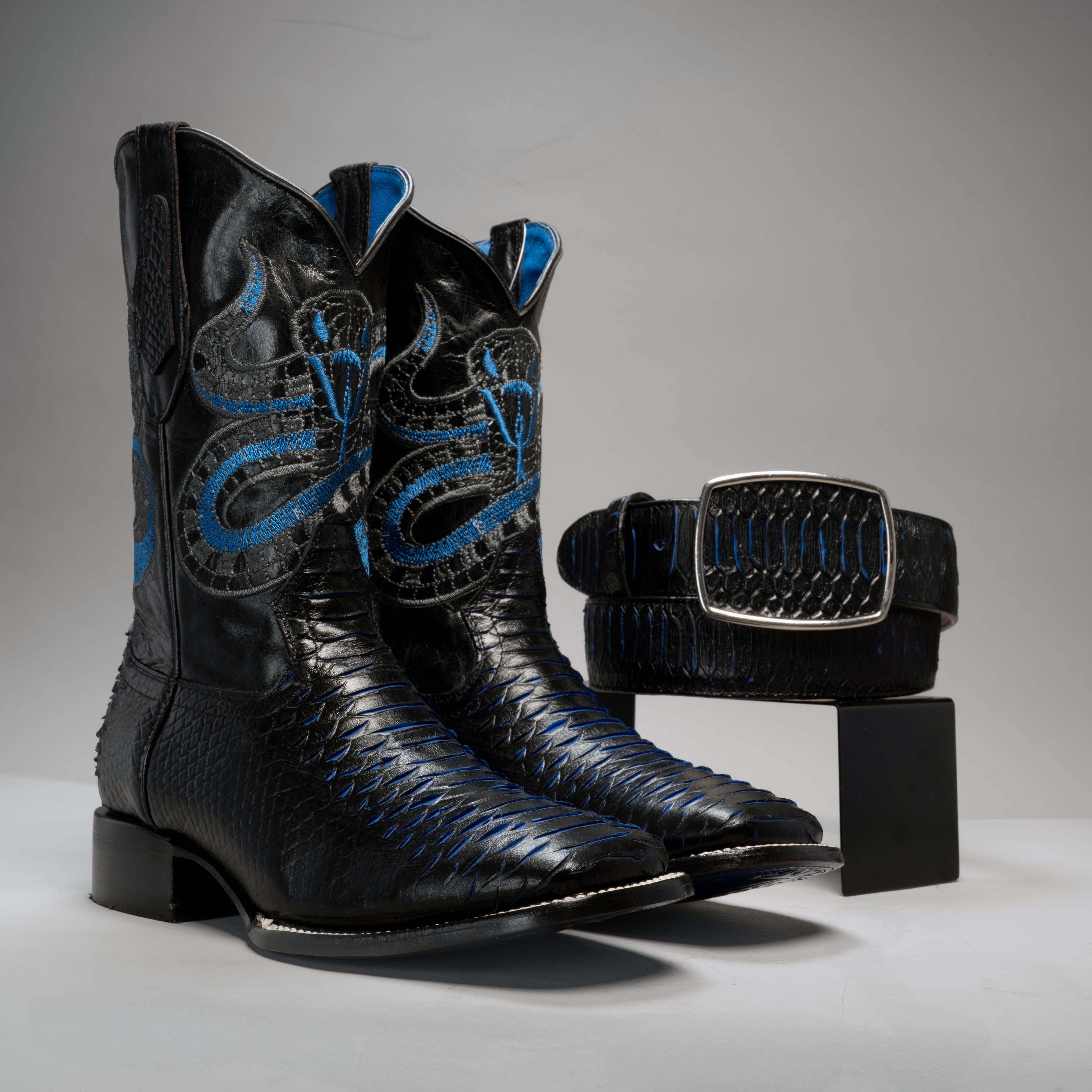 Men's VIPER Python Square Toe Cowboy Boots and Belt Combo – Joe Boots