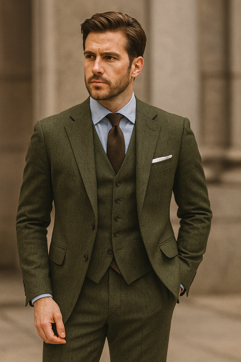 ゼニアスーツ：オリーブグリーンスーツ | VESTA by John Ford