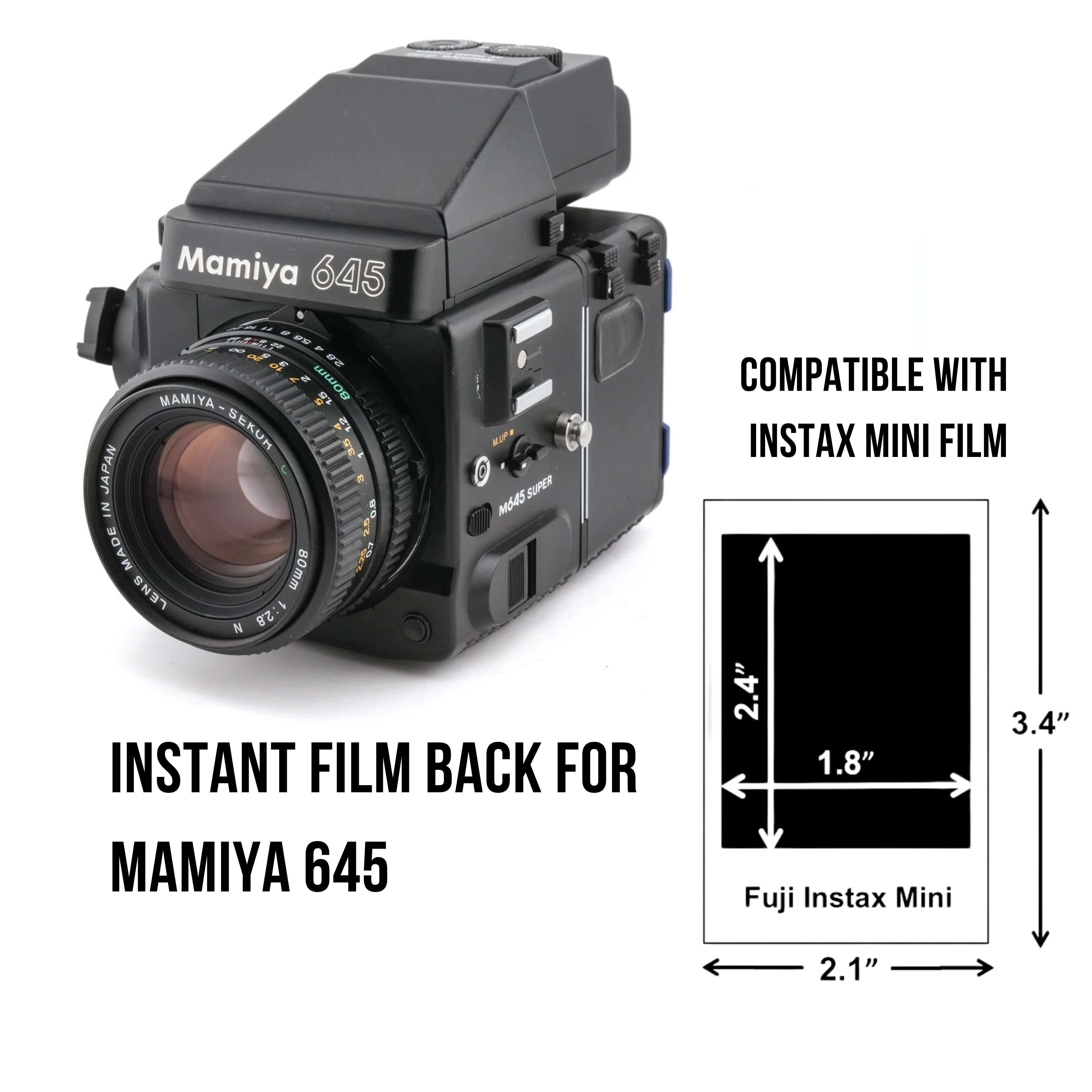 Instant Film Back for Mamiya 645 (SUPER /PRO /PRO TL, compatible