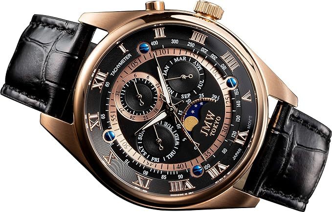 JMW TOKYO】シチズン製ムーブメント 上級 ムーンフェイズ 本革 ローマ