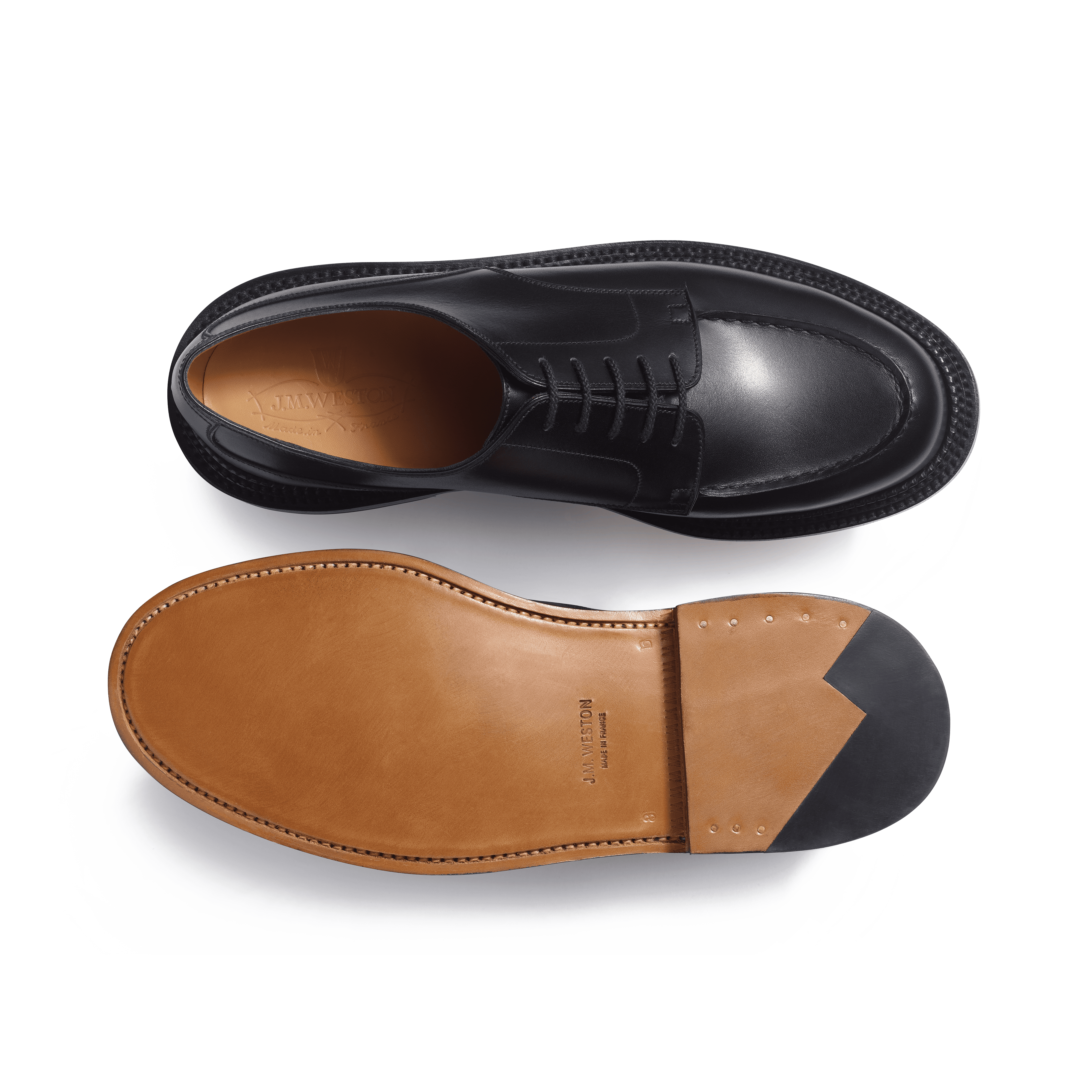Men's Black Leather Triple Sole Golf Derby – J.M. Weston