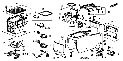honda | [83451-SWA-J01ZB] POCKET ASSY., CENTER CONSOLE *NH644L