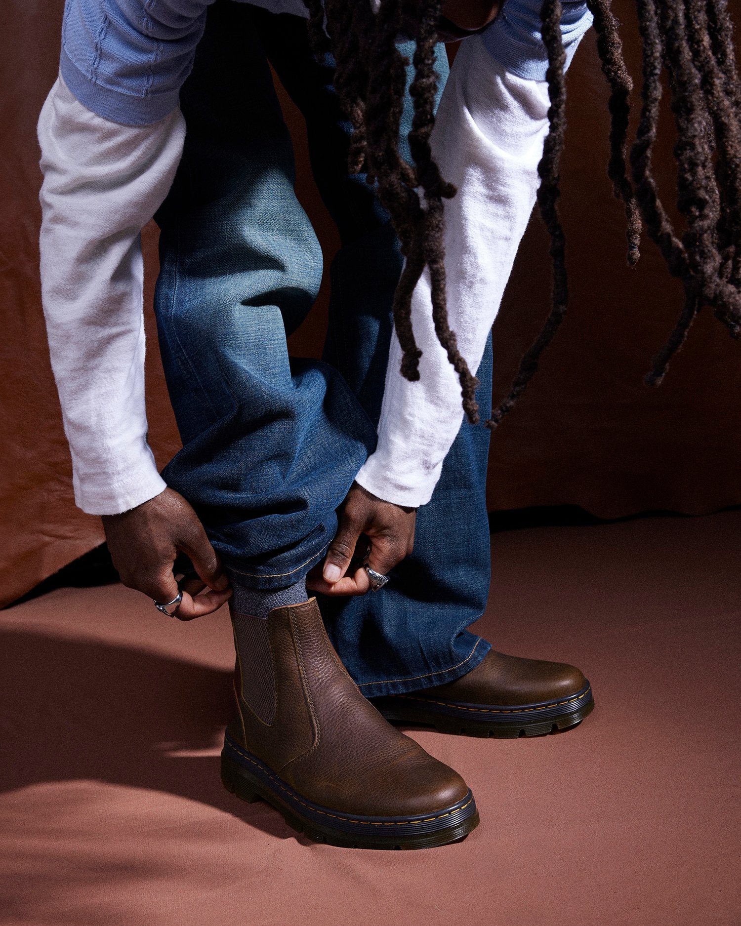 2976 イエローステッチ チェルシー ブーツ