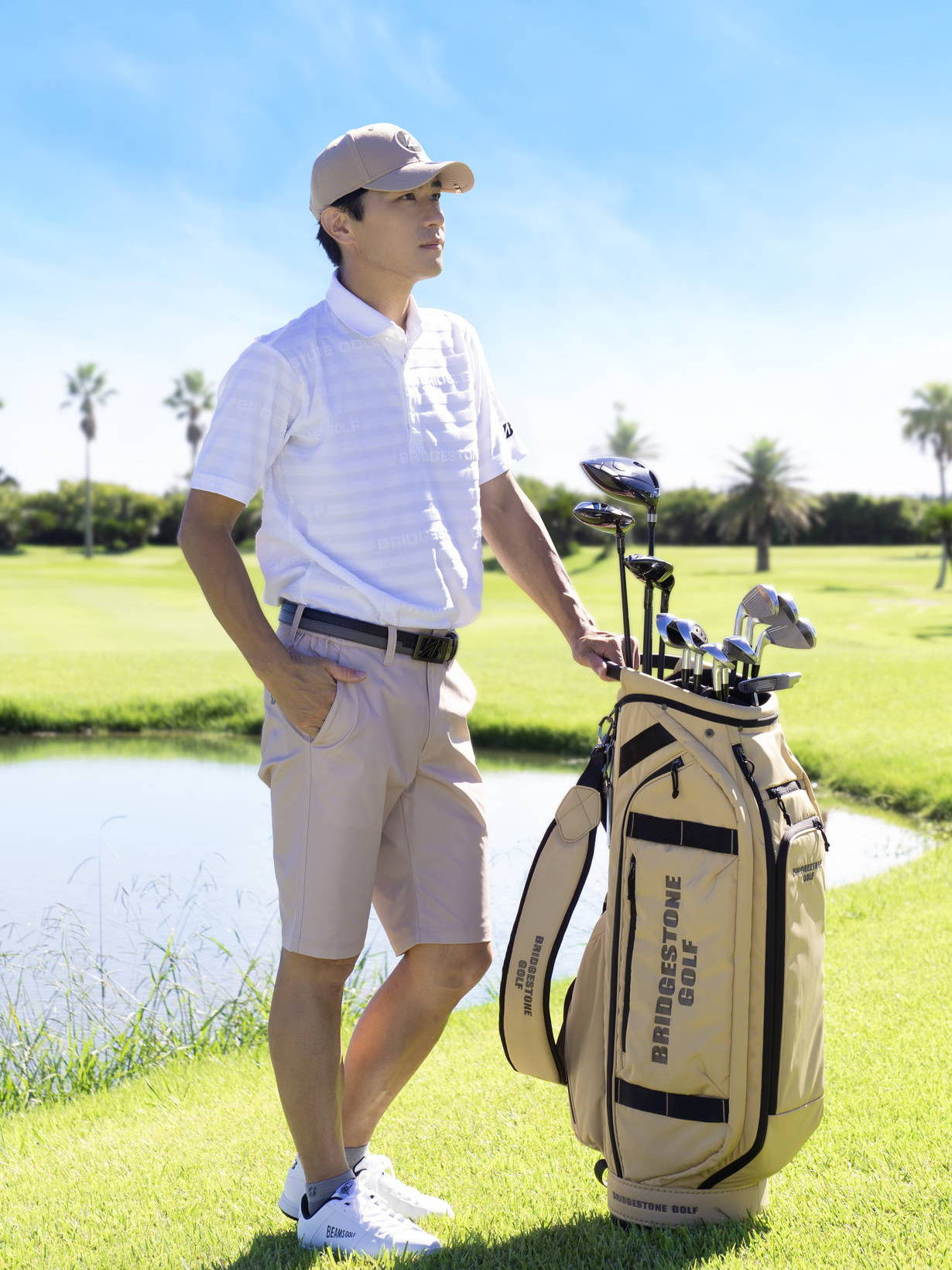 BEAMS GOLF ゼロ・スパイク バイター(23.5cm WK(白/黒)): ギア