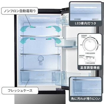HR-G16AM ノンフロン式自動霜取り冷凍冷蔵庫 ミラーブラック 1台