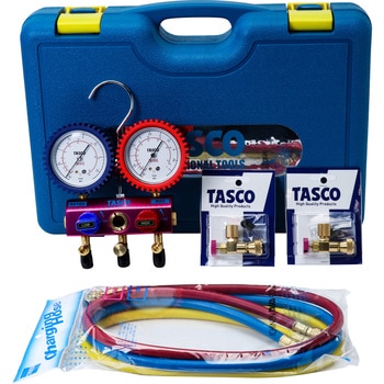 R410A/R32マニホールドセット(ゲージカバー付) イチネンTASCO ゲージ
