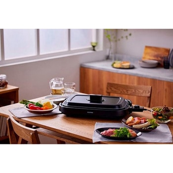 IHA-A30-B 網焼き風ホットプレート 3枚プレート ブラック 1台 アイリス