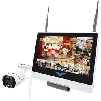 WTW塚本無線 無線式 防犯カメラ1-10台セット 12インチモニター内蔵録画