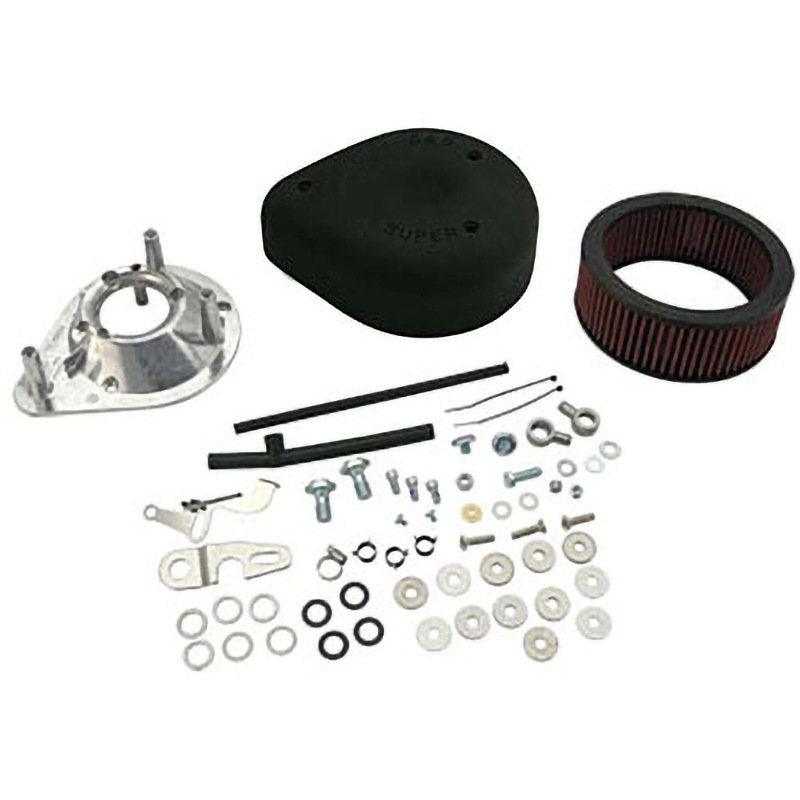 170-0182A ティアドロップエアクリーナーキット S&S リンクルブラック