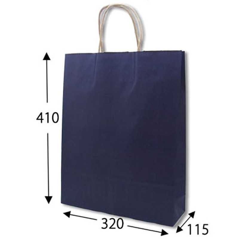 2才 カラー手提げ紙袋 HEIKO 未晒ネイビー 幅320mmマチ115mm高さ410mm