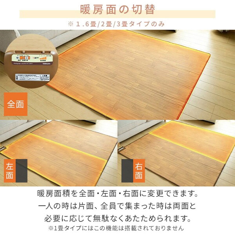 YZC-169FL(DBR) フローリング調ホットカーペット 1枚 YAMAZEN(山善