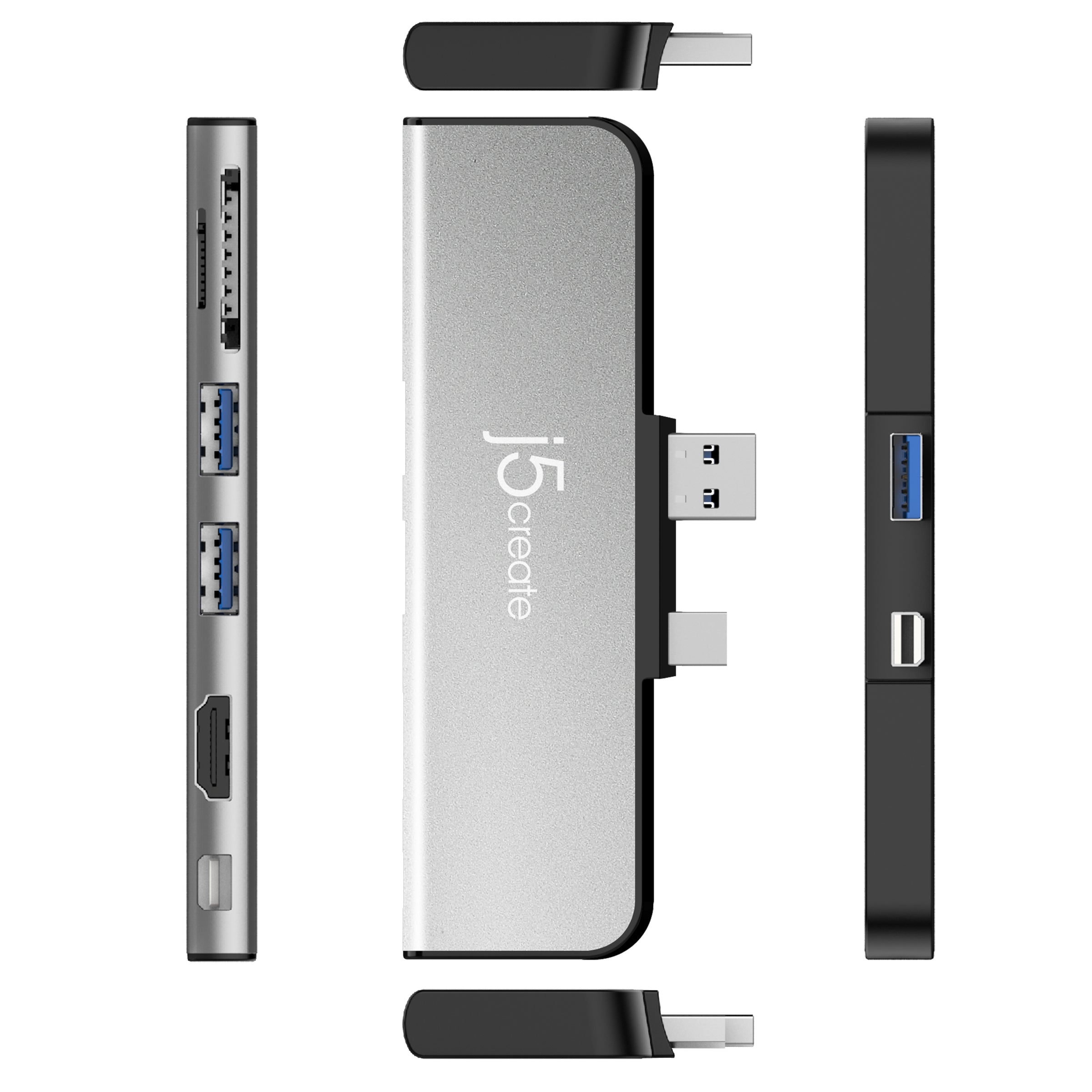 JDD320 Surface Pro 4/5/6専用 6in1ミニドック (Silver / Black) – new