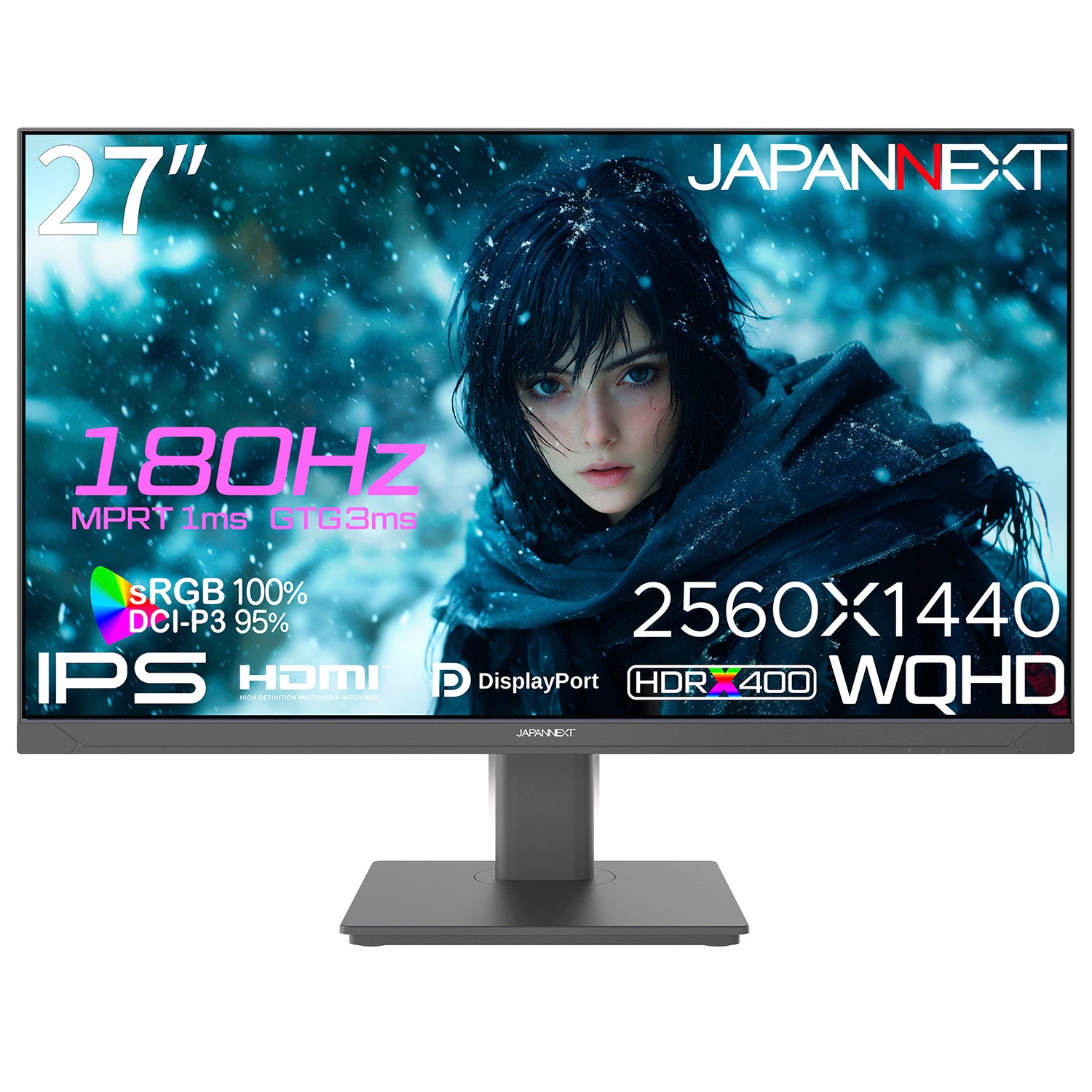 Amazon.co.jp限定】27インチ IPSパネル搭載 180Hz対応 WQHD(2560x1440