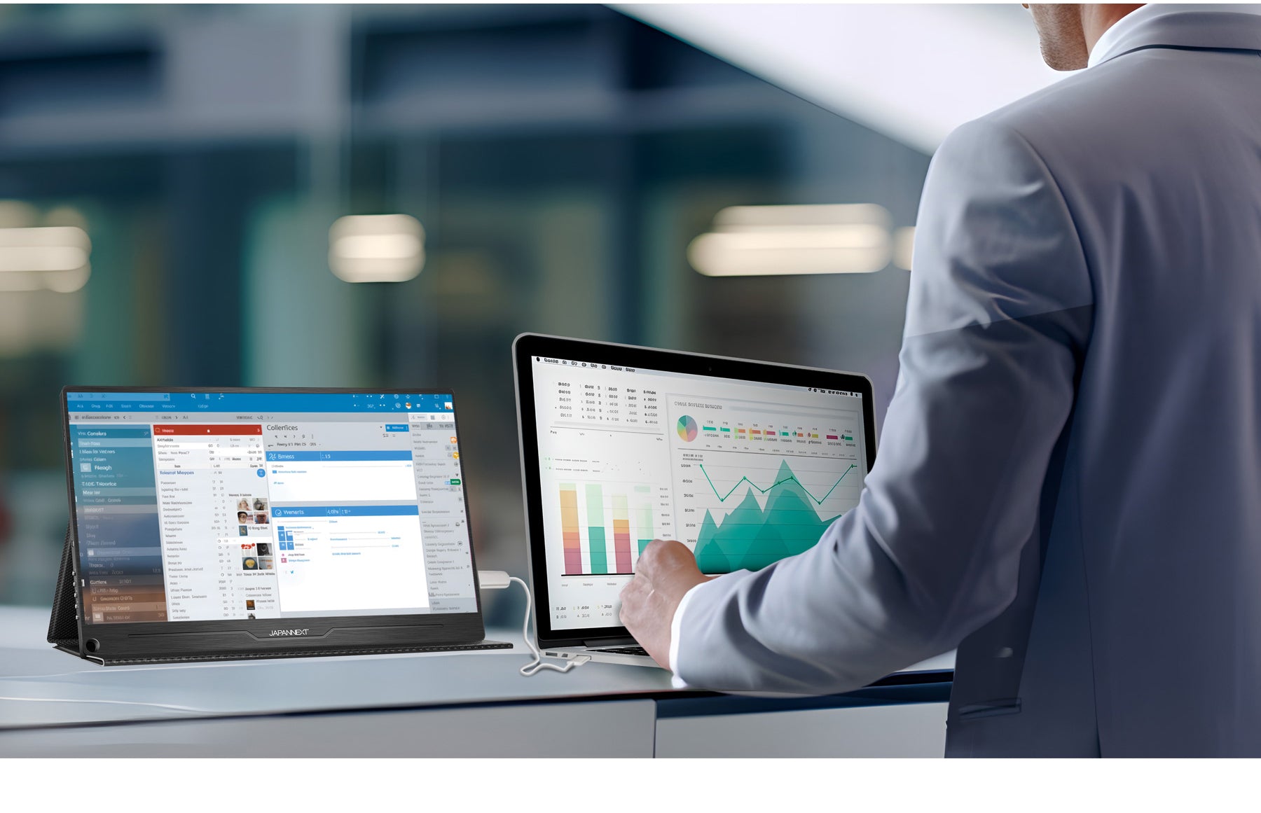 JAPANNEXT 13.3インチ IPSパネル搭載 WUXGA(1920x1200)解像度 モバイル