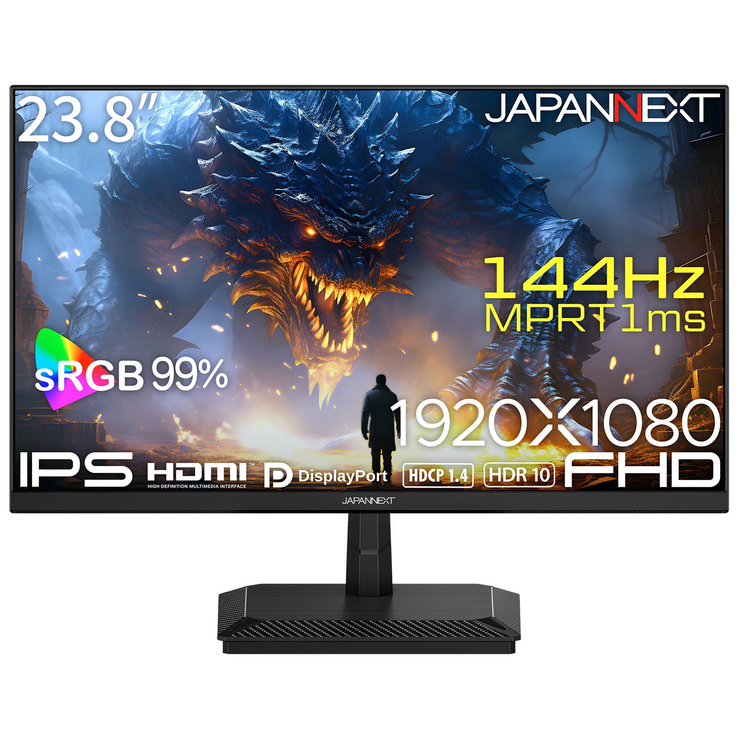 JAPANNEXT 23.8インチ IPSパネル搭載 144Hz/1ms(MPRT)対応 フルHD