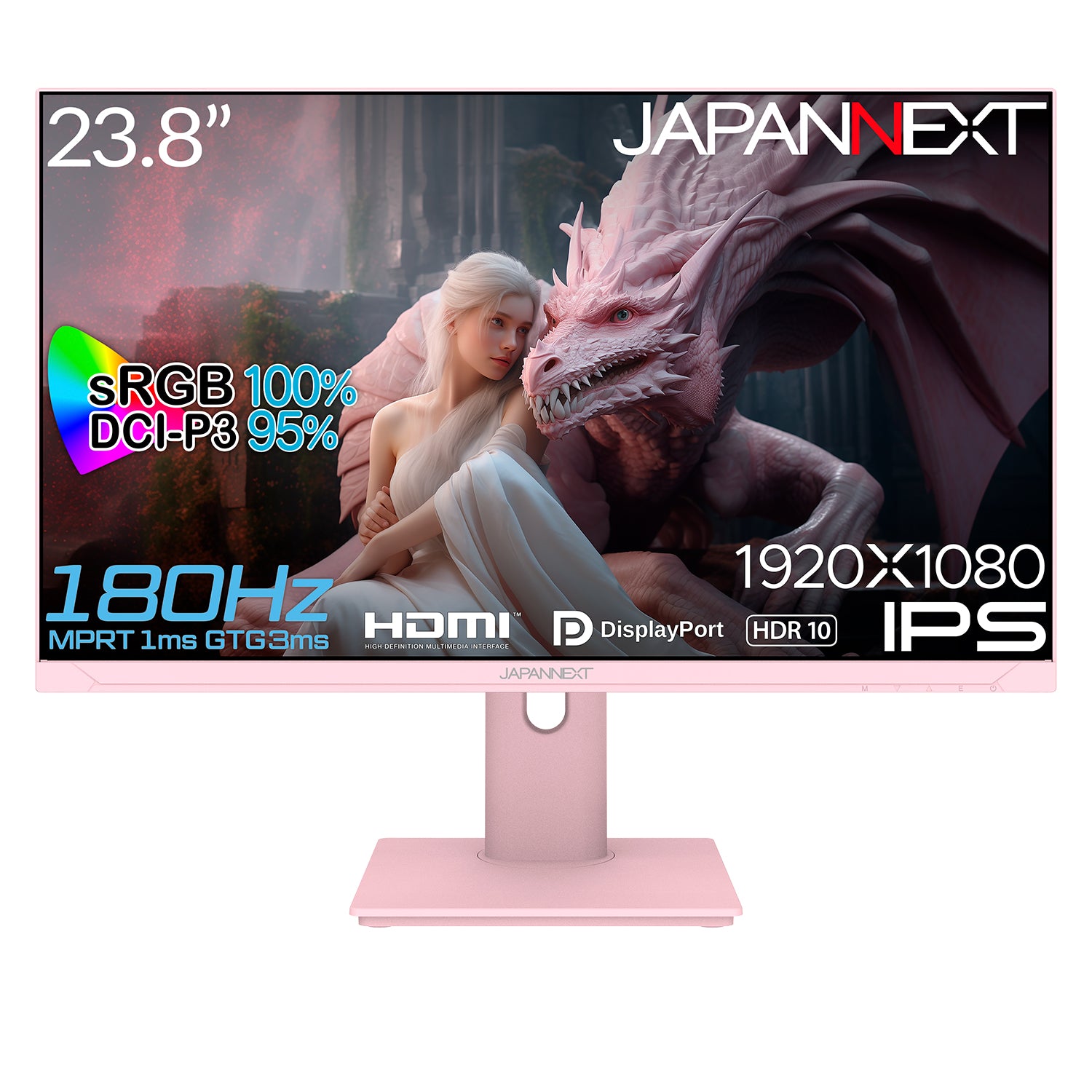 JAPANNEXT 23.8インチ IPSパネル搭載 フルHD(1920x1080)解像度 180Hz