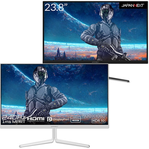 JAPANNEXT 23.8インチ 240Hz 対応ゲーミングモニター （ホワイト）JN