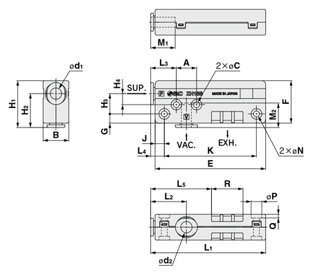 ZH07BLA-06-06 | 真空エジェクタ ボックス形（サイレンサ内蔵） ZH