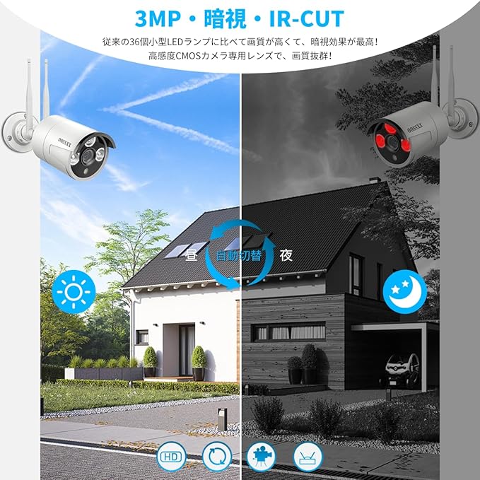 OOSSXX NVRレコーダー 録画機 4K 800万画素録画機 16台まで接続可能