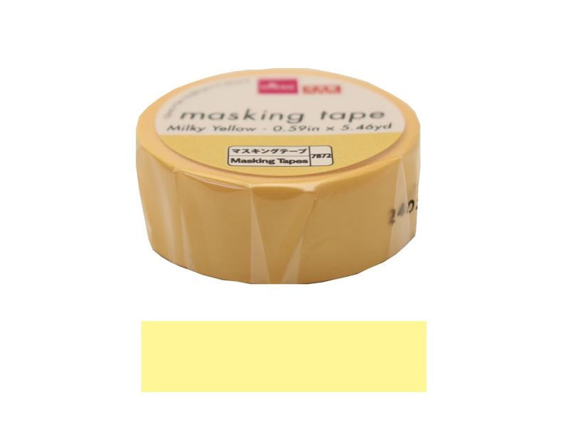 マスキングテープ（ミルキーイエロー、1．5cm×5m） -100均 通販