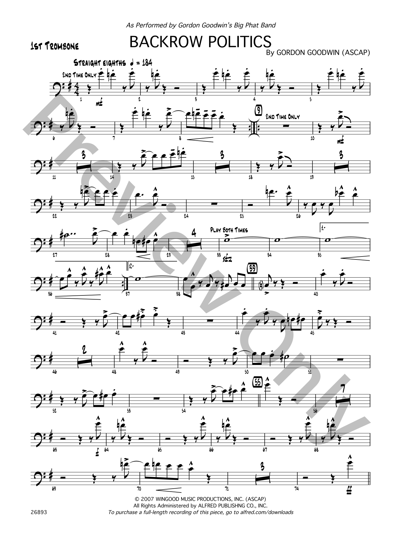 Backrow Politics Jazz Sheet Music | J.W. Pepper