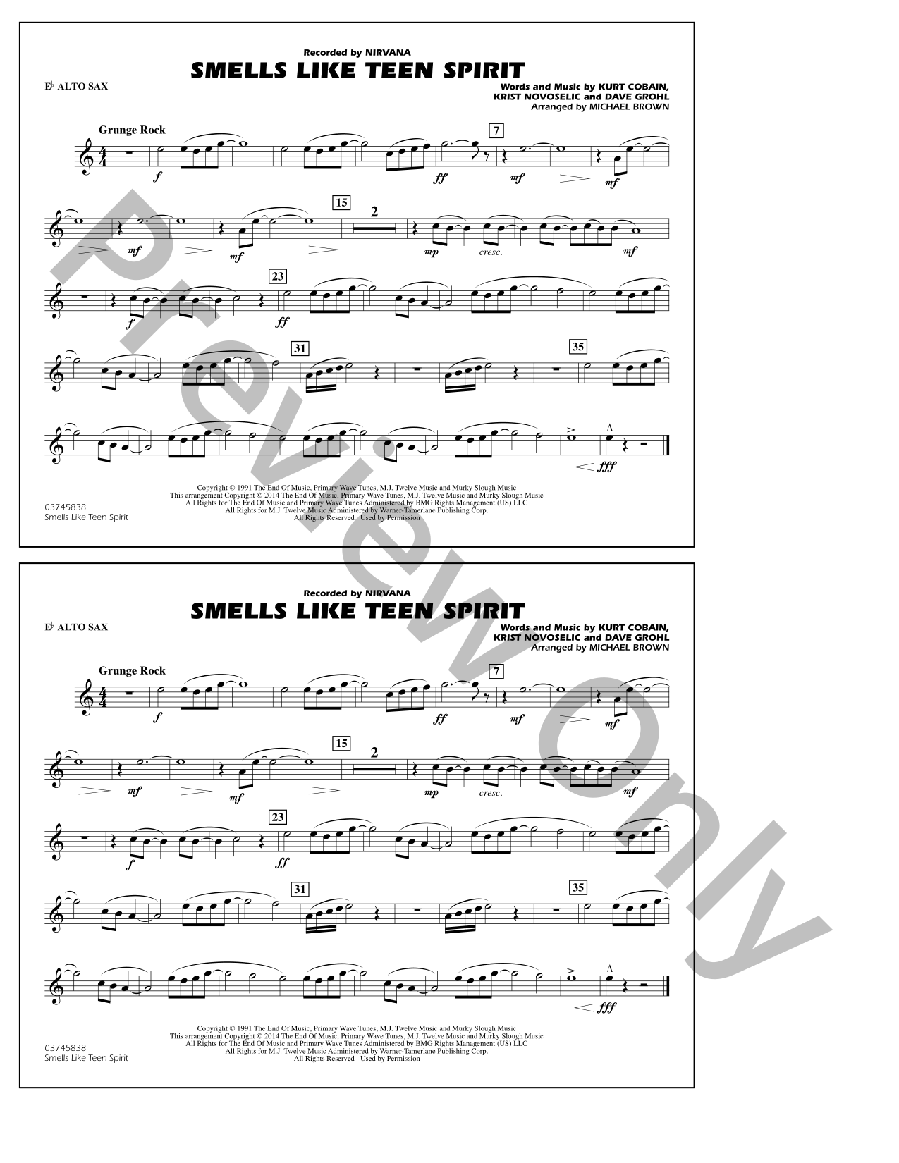 Smells Like Teen Spirit Marching Band Sheet Music | J.W. Pepper